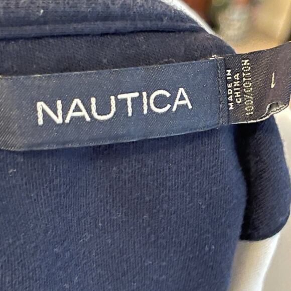 Nautica Men White Button Down Cotton Polo Shirt Size Large #67835 - Picture 5 of 7